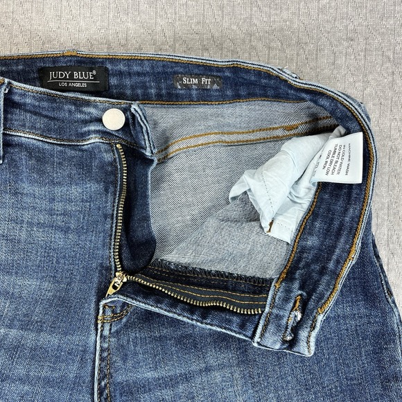 Judy Blue Slim Fit Jeans Women 9/29(28X30) High Rise Distressed medium wash - Picture 14 of 14